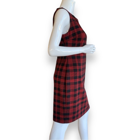 TOMMY HILFIGER RED & BLACK PLAID SHIFT DRESS. WOMEN’S SIZE 10 - Picture 5 of 10